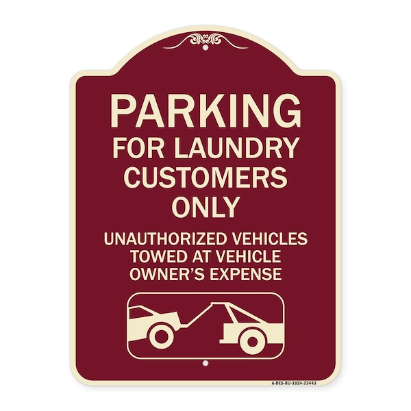 Parking for Laundry Customers Only Unauthorized Vehicles Towed at Vehicle Owners Exp, BU-1824-23443